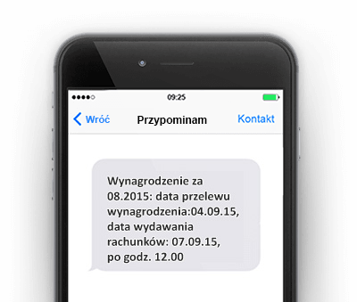 informawanie sms-em pracowników i zmianach