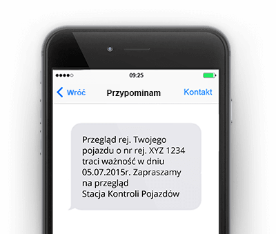 przykładowe smsy dla stacji kontroli pojazdów